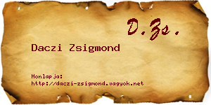 Daczi Zsigmond névjegykártya